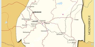 Χάρτης της nhlangano Σουαζιλάνδη